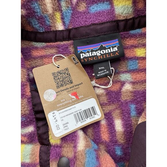 Patagonia Synchilla Snap-T Pullover Fleece Fitz Roy Night Plum Women XXL NWT - Picture 3 of 6